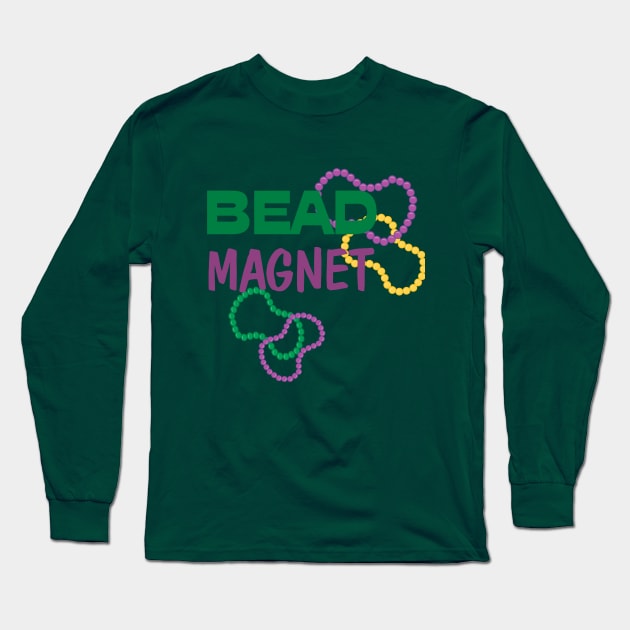 Bead Magnet - Mardi Gras Long Sleeve T-Shirt by PeppermintClover